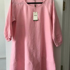 NWT/ VIVID LINEN Sweetheart neckline 3/4 Linen top